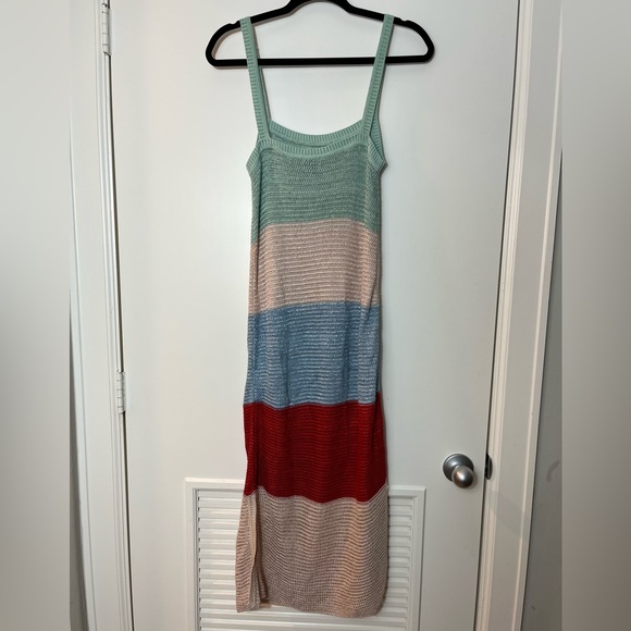 Suboo Lucy Knitted crochet Wide Stripe Midi Dress revolve - Picture 4 of 11